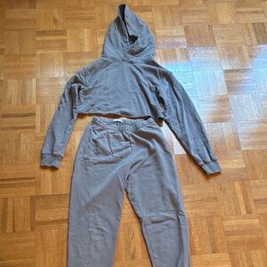 TNA Casual GREY/BEIGE Hoodie and Joggers Set